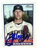 TREVOR MEGILL SIGNED 2025 TOPPS HERITAGE BREWERS CARD #210