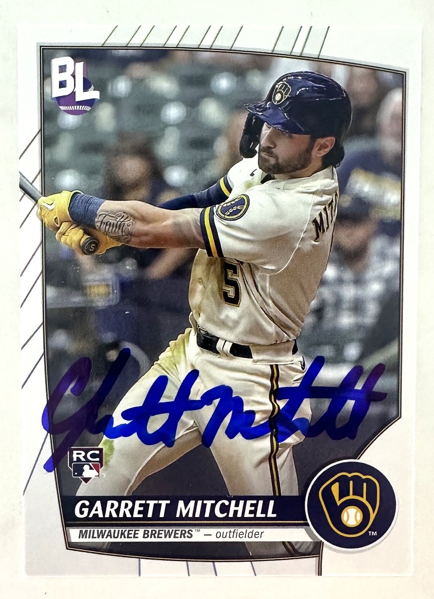GARRETT MITCHELL SIGNED 2023 BIG LEAGUE BREWERS ROOKIE CARD #178