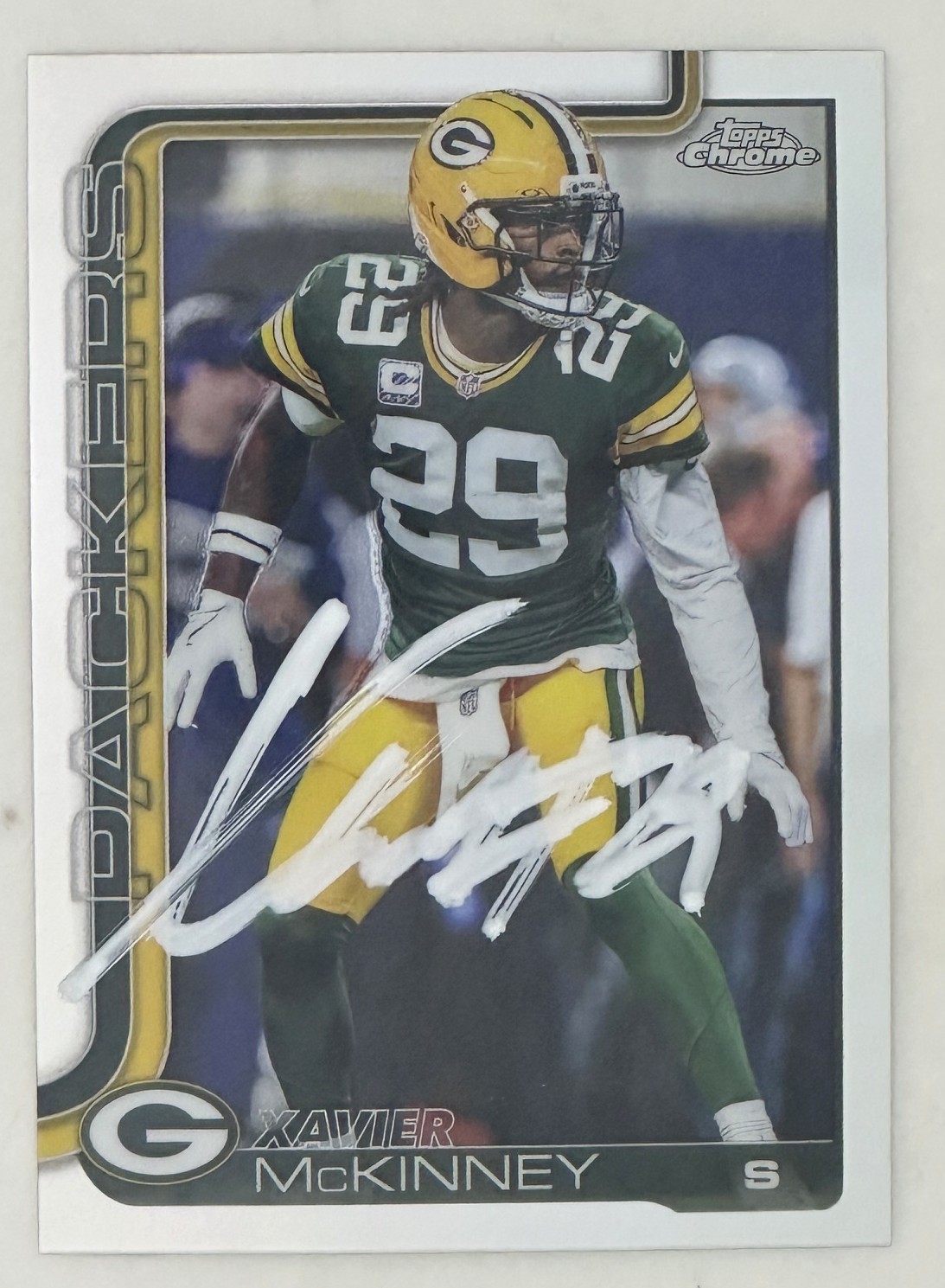 XAVIER MCKINNEY SIGNED 2025 TOPPS CHROME CARD #113