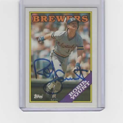 ROBIN YOUNT SIGNED 1988 TOPPS BREWERS CARD #165