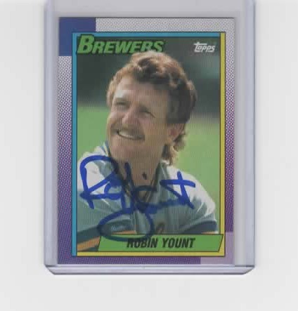 ROBIN YOUNT SIGNED 1990 TOPPS BREWERS CARD #290