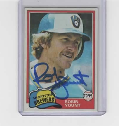 ROBIN YOUNT SIGNED 1981 TOPPS BREWERS CARD #515