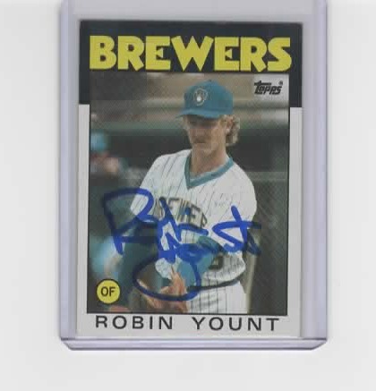 ROBIN YOUNT SIGNED 1986 TOPPS BREWERS CARD #780