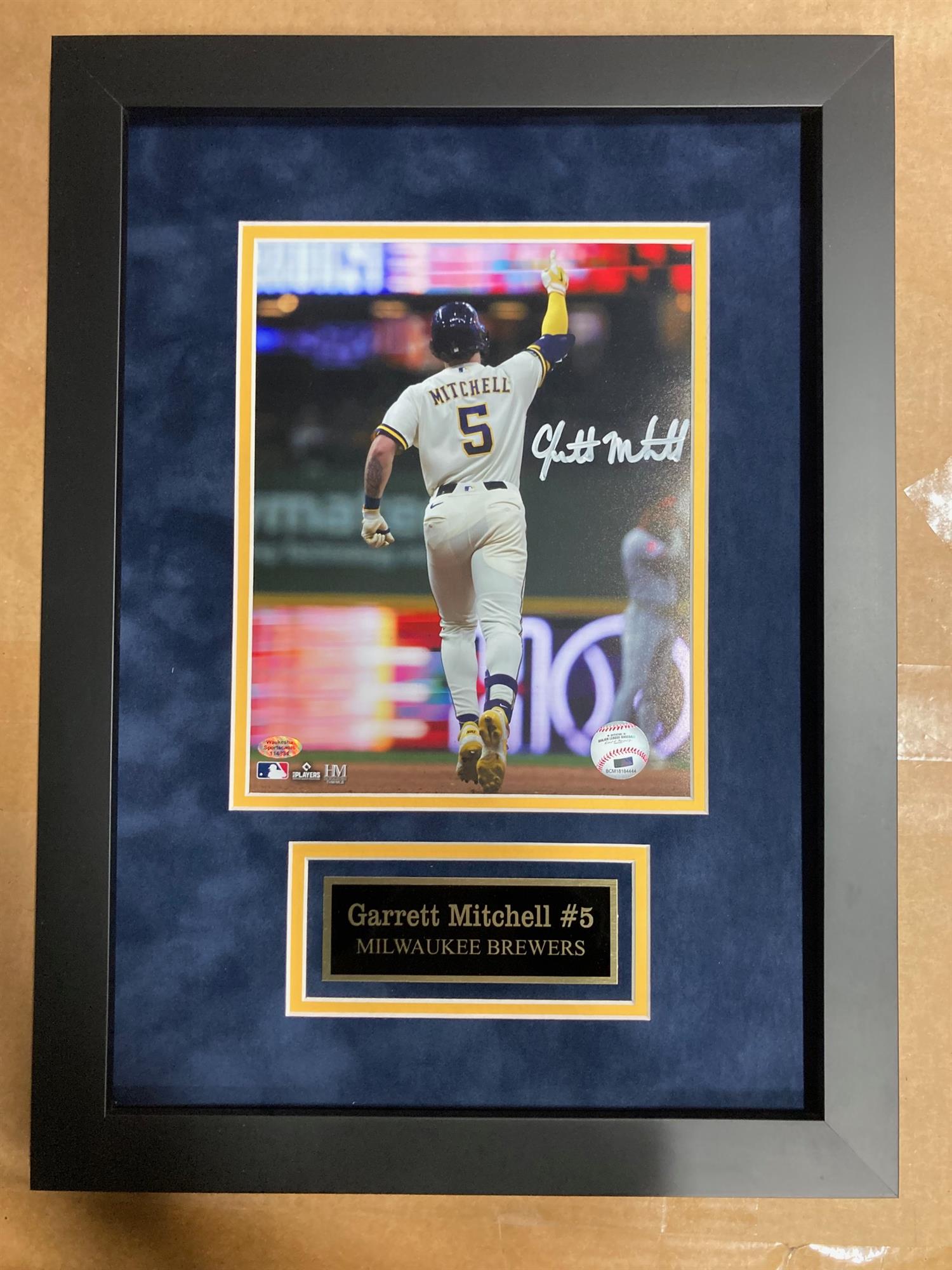 GARRETT MITCHELL SIGNED FRAMED BREWERS 8X10 PHOTO #16