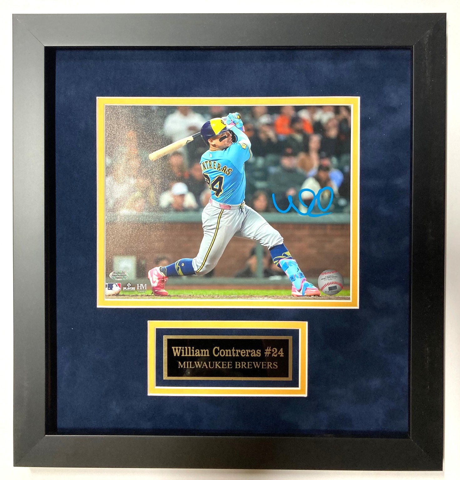 WILLIAM CONTRERAS FRAMED SIGNED BREWERS 8X10 PHOTO #16
