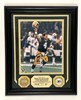 BRETT FAVRE FRAMED HIGHLAND MINT SIGNED PACKERS 8X10 PHOTO #4 WITH 24kt GOLD MEDALLIONS