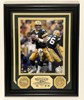 BRETT FAVRE FRAMED HIGHLAND MINT SIGNED PACKERS 8X10 PHOTO #3 WITH 24kt GOLD MEDALLIONS