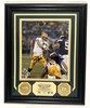 BRETT FAVRE FRAMED HIGHLAND MINT SIGNED PACKERS 8X10 PHOTO #5 WITH 24kt GOLD MEDALLIONS