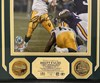 BRETT FAVRE FRAMED HIGHLAND MINT SIGNED PACKERS 8X10 PHOTO #5 WITH 24kt GOLD MEDALLIONS