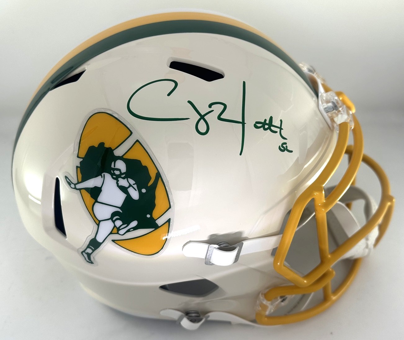 CLAY MATTHEWS SIGNED FULL SIZE PACKERS 2026 RETRO REPLICA SPEED HELMET - BAS