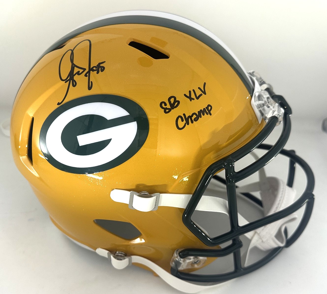 GREG JENNINGS SIGNED FULL SIZE PACKERS REPLICA SPEED HELMET W/ XLV - BAS