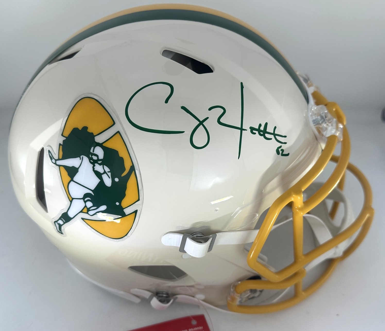CLAY MATTHEWS SIGNED FULL SIZE PACKERS 2026 RETRO AUTHENTIC SPEED HELMET - BAS