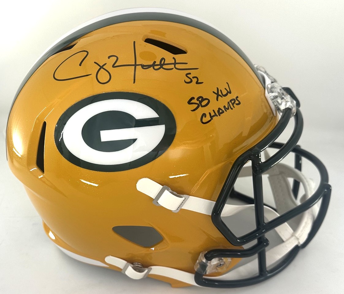 CLAY MATTHEWS SIGNED FULL SIZE PACKERS REPLICA  SPEED HELMET W/ SB XLV - BAS