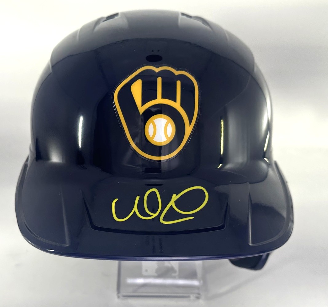 WILLIAM CONTRERAS SIGNED FULL SIZE BREWERS BLUE HELMET - BAS