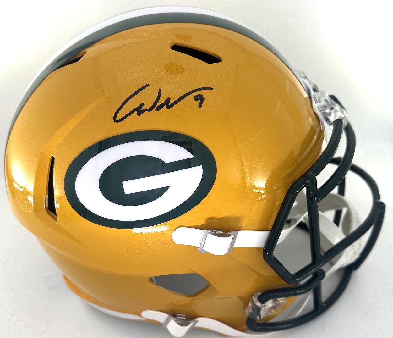 CHRISTIAN WATSON SIGNED FULL SIZE PACKERS REPLICA SPEED HELMET - BAS