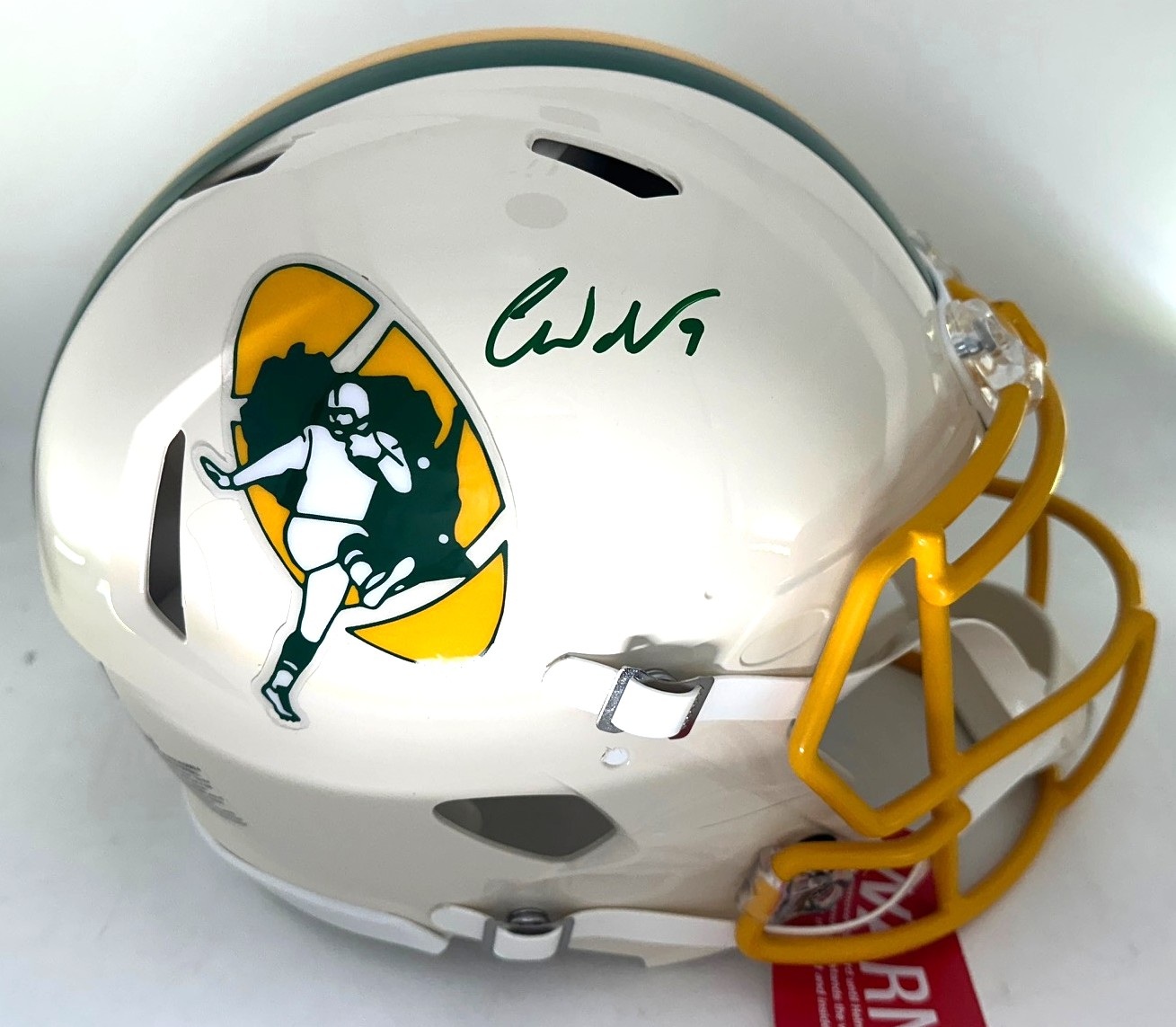 CHRISTIAN WATSON SIGNED FULL SIZE PACKERS RETRO AUTHENTIC SPEED HELMET - BAS