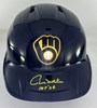 PAUL MOLITOR SIGNED RAWLINGS FULL SIZE BREWERS BLUE HELMET W/ HOF- BAS