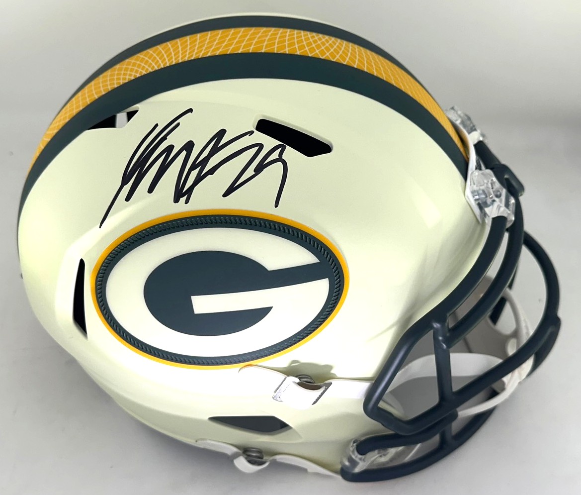 XAVIER MCKINNEY SIGNED FULL SIZE PACKERS 2026 RIVALRY REPLICA SPEED HELMET - JSA