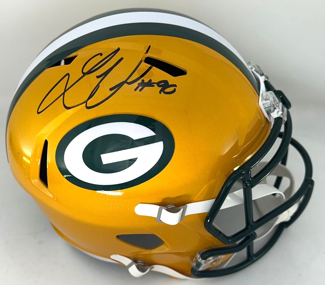 LUKAS VAN NESS SIGNED FULL SIZE PACKERS REPLICA SPEED HELMET - JSA