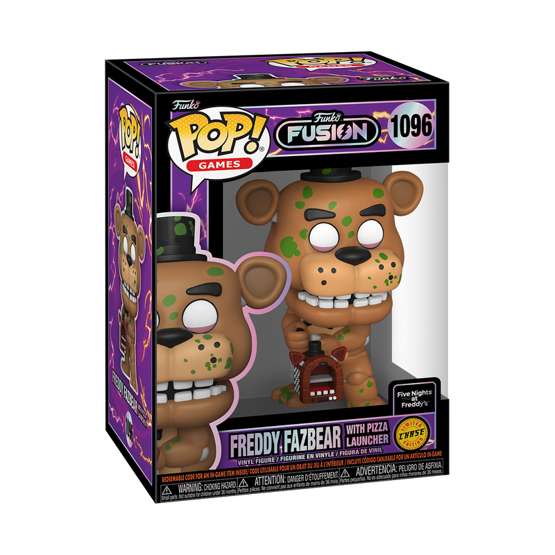 FREDDY FAZBEAR W/ PIZZA LAUNCHER CHASE - FIVE NIGHTS AT FREDDY'S - FUNKO POP FIGURE FUSION #1096