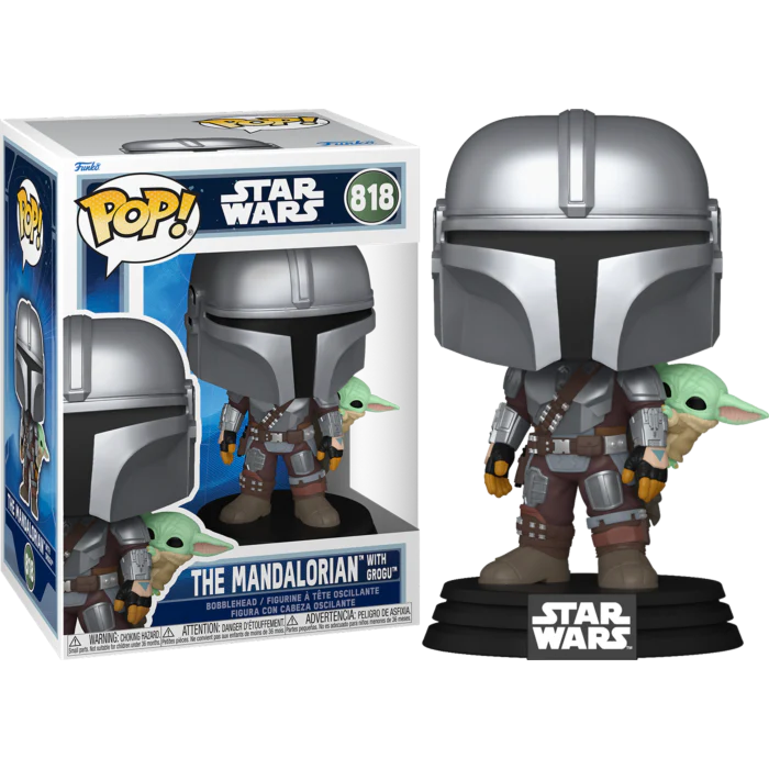 THE MANDALORIAN W/ GROGU - STAR WARS: MANDALORIAN & GROGU - FUNKO POP FIGURE #818