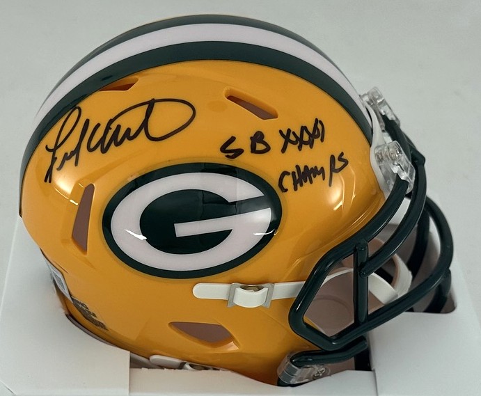 FRANK WINTERS SIGNED PACKERS SPEED MINI HELMET W/ SB XXXI CHAMPS - BAS