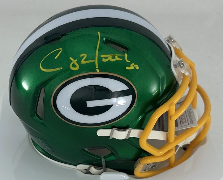 CLAY MATTHEWS SIGNED PACKERS FLASH SPEED MINI HELMET - JSA