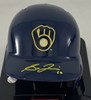 SAL FRELICK SIGNED RAWLINGS BREWERS BLUE MINI HELMET - BAS