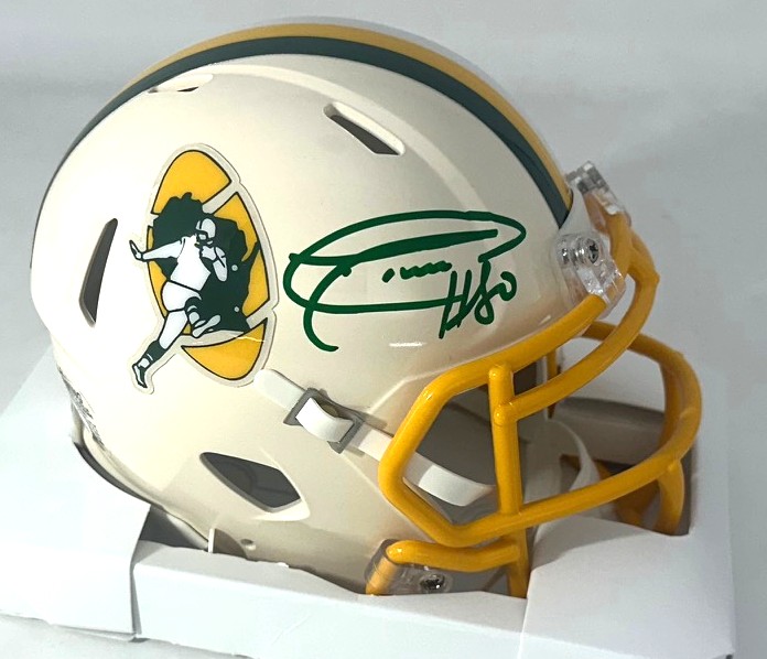 DONALD DRIVER SIGNED PACKERS 2026 RETRO MINI HELMET - JSA