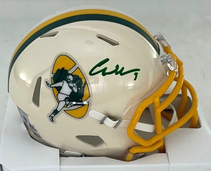 CHRISTIAN WATSON SIGNED PACKERS 2026 RETRO SPEED MINI HELMET - BAS