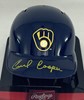 CECIL COOPER SIGNED BREWERS RAWLINGS BLUE MINI HELMET - BAS