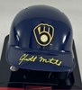 GARRETT MITCHELL SIGNED RAWLINGS BREWERS BLUE MINI HELMET - BAS