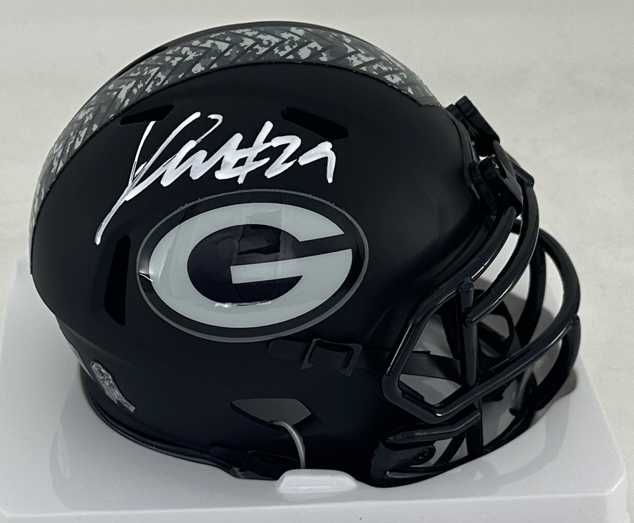 XAVIER MCKINNEY SIGNED RIDDELL PACKERS 2026 SALUTE SPEED MINI HELMET - JSA