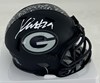 XAVIER MCKINNEY SIGNED RIDDELL PACKERS 2026 SALUTE SPEED MINI HELMET - JSA