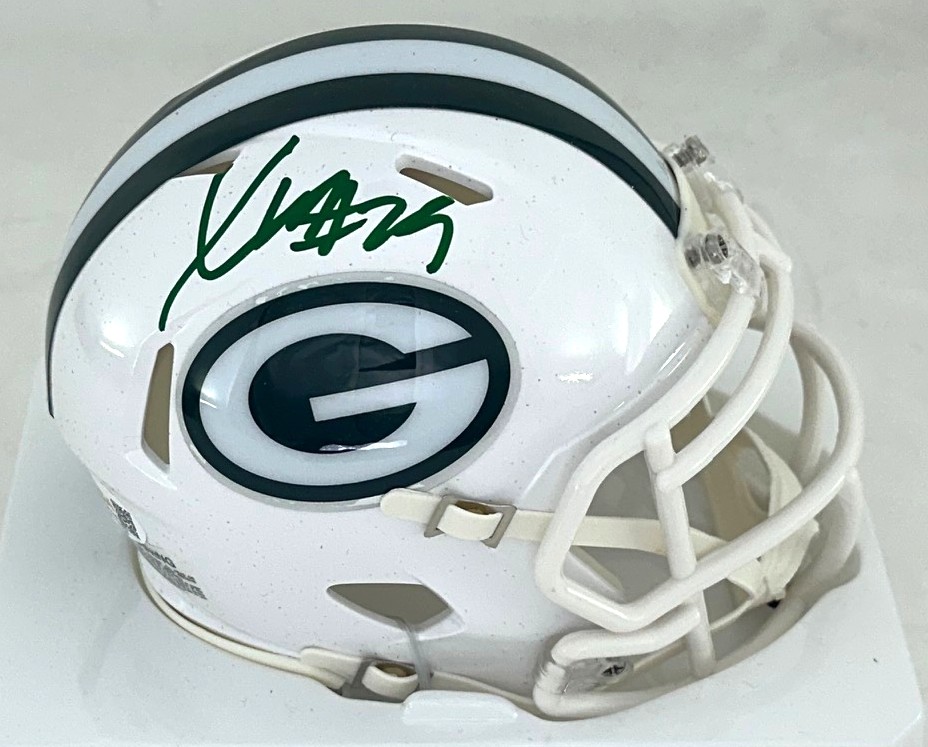 XAVIER MCKINNEY SIGNED RIDDELL PACKERS ALTERNATE WHITE SPEED MINI HELMET - JSA