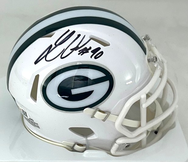 LUKAS VAN NESS SIGNED RIDDELL PACKERS WHITE OUT ALTERNATE SPEED MINI HELMET - JSA