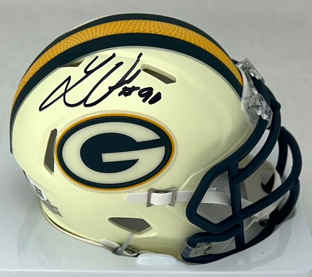 LUKAS VAN NESS SIGNED RIDDELL PACKERS RIVALRY SPEED MINI HELMET - JSA