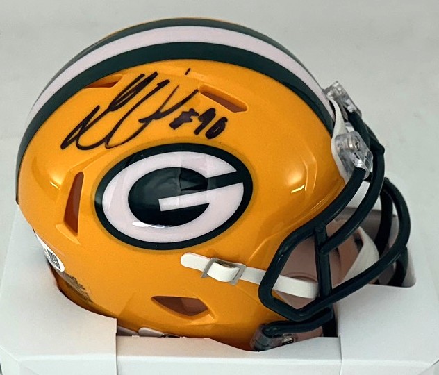 LUKAS VAN NESS SIGNED RIDDELL PACKERS SPEED MINI HELMET - JSA