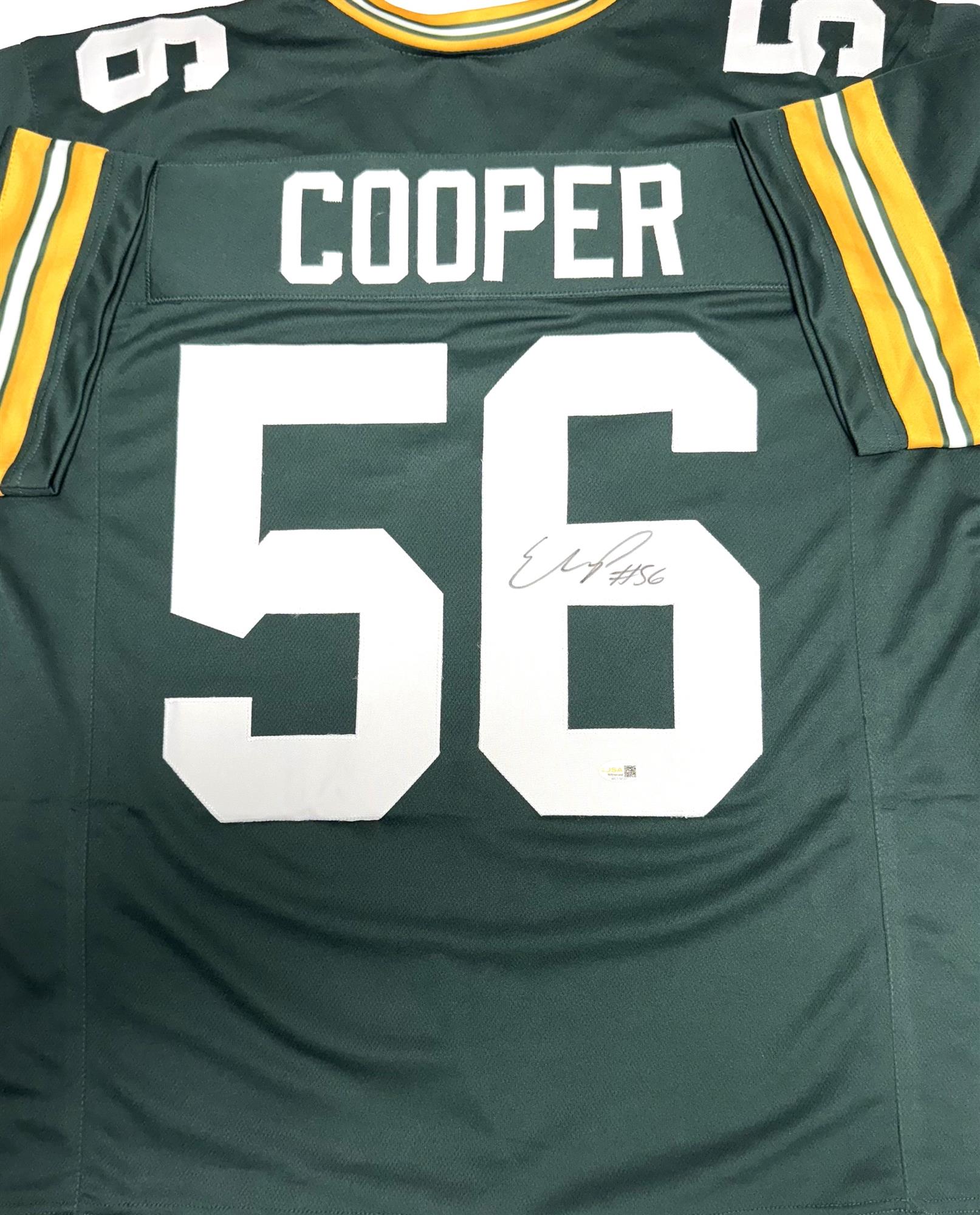 EDGERRIN COOPER SIGNED CUSTOM REPLICA PACKERS GREEN JERSEY- BAS