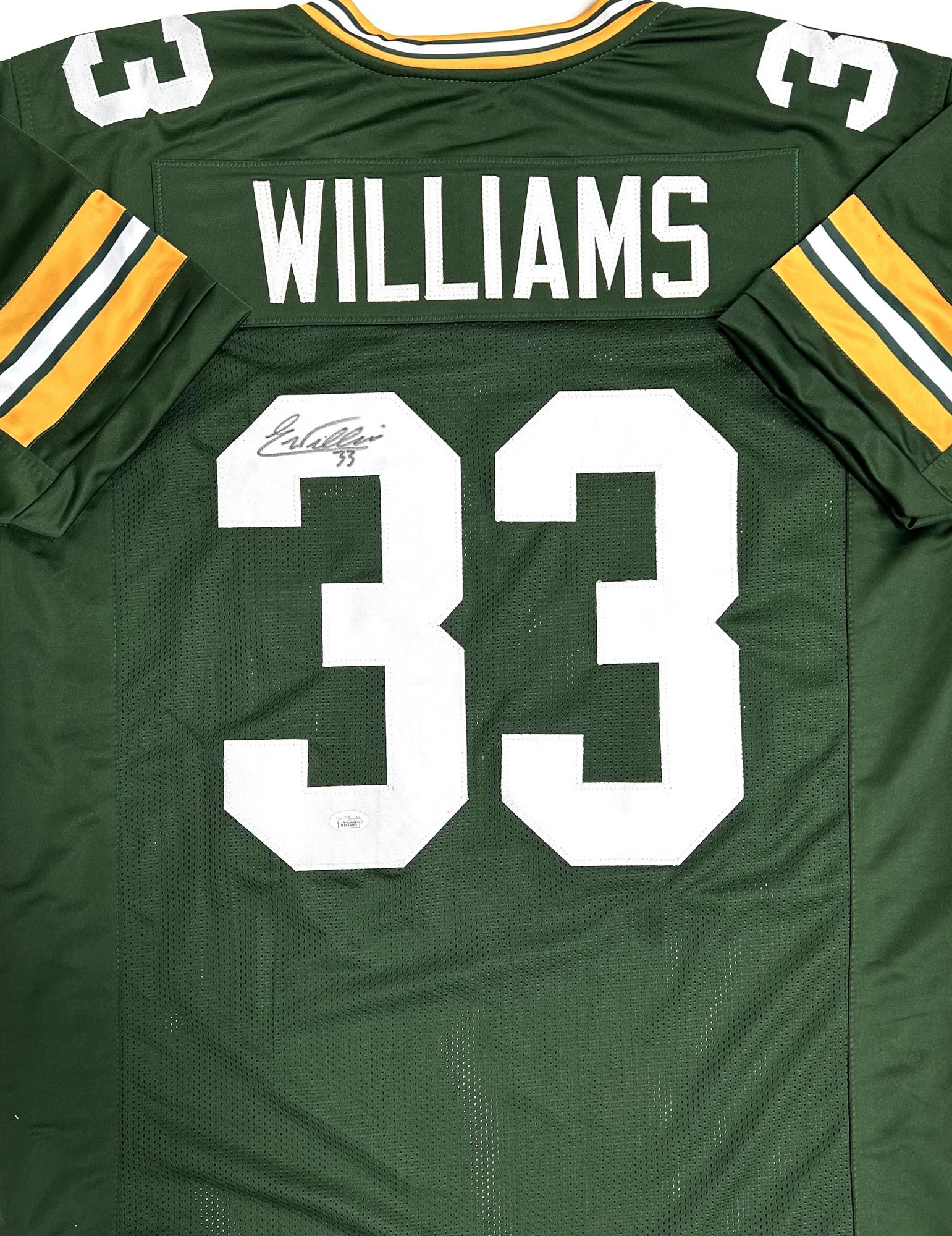 EVAN WILLIAMS SIGNED CUSTOM REPLICA PACKERS GREEN JERSEY - JSA