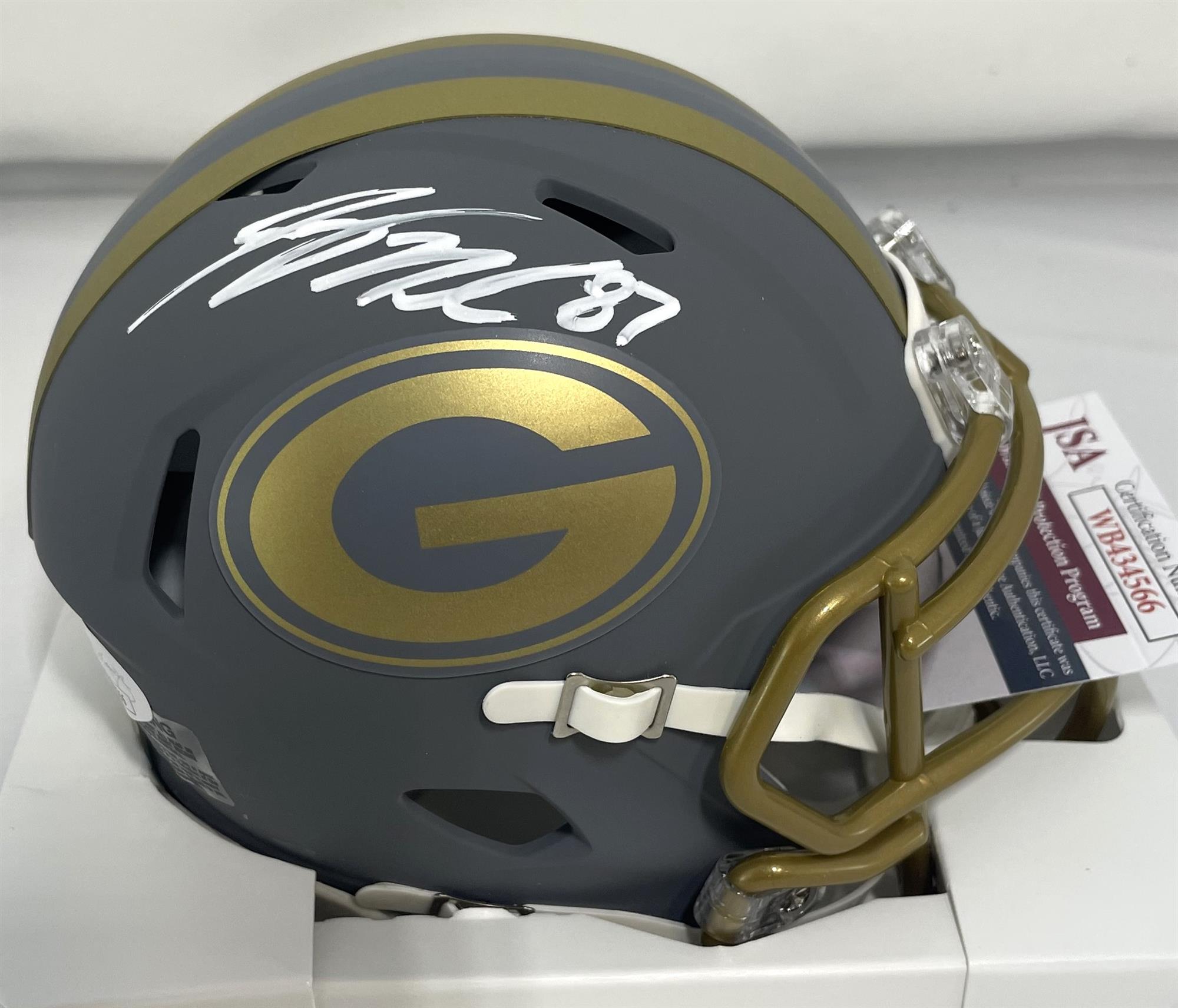 JORDY NELSON SIGNED PACKERS SLATE MINI HELMET - JSA