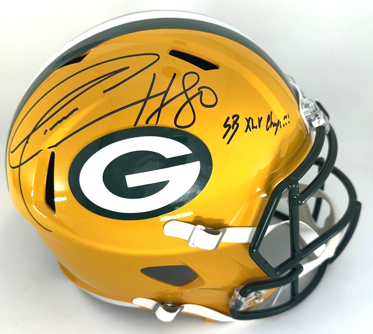 DONALD DRIVER SIGNED FULL SIZE PACKERS SPEED REPLICA HELMET W/ XLV CHAMPS - JSA