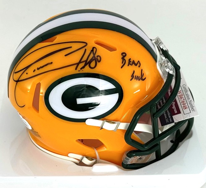 DONALD DRIVER SIGNED PACKERS SPEED MINI HELMET W/ BEARS SUCK - JSA