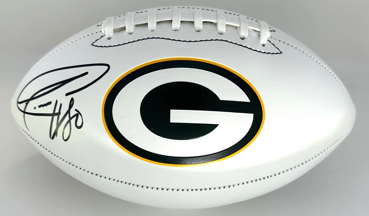 DONALD DRIVER SIGNED WHITE PANEL PACKERS LOGO FOOTBALL - JSA