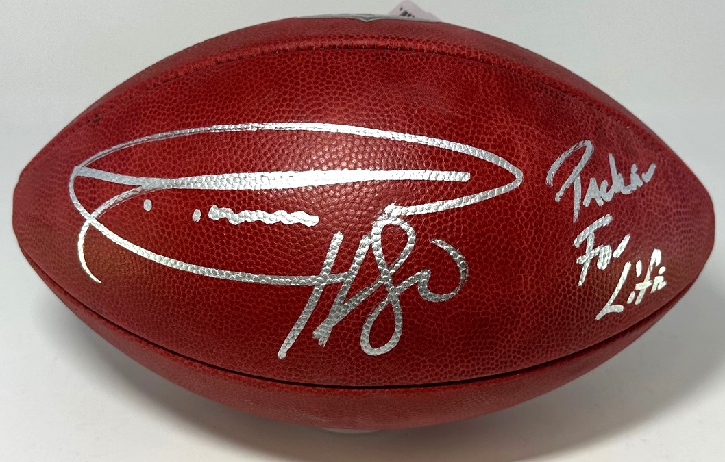 DONALD DRIVER SIGNED WILSON AUTHENTIC DUKE FOOTBALL W/ PACKER FOR LIFE - PACKERS - JSA