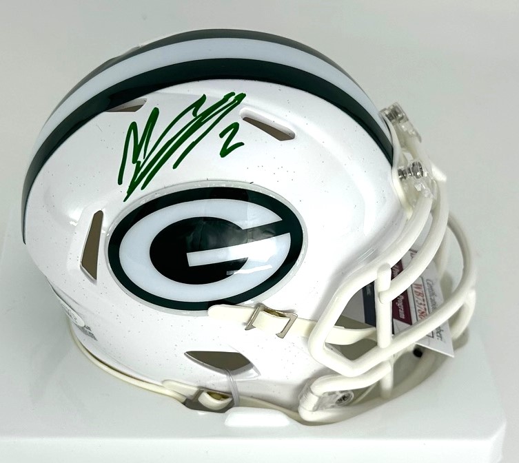 MASON CROSBY SIGNED PACKERS RIDDELL ALTERNATE SPEED MINI HELMET - BAS