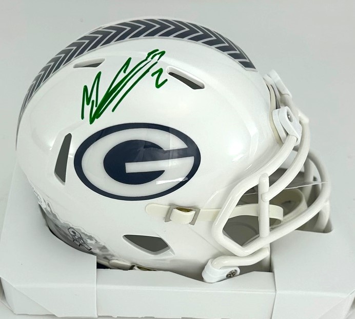 MASON CROSBY SIGNED PACKERS RIDDELL 2024 SALUTE SPEED MINI HELMET - BAS