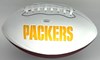 MASON CROSBY SIGNED WILSON PACKERS LOGO WHITE PANEL FOOTBALL W/ SCRIPT - JSA