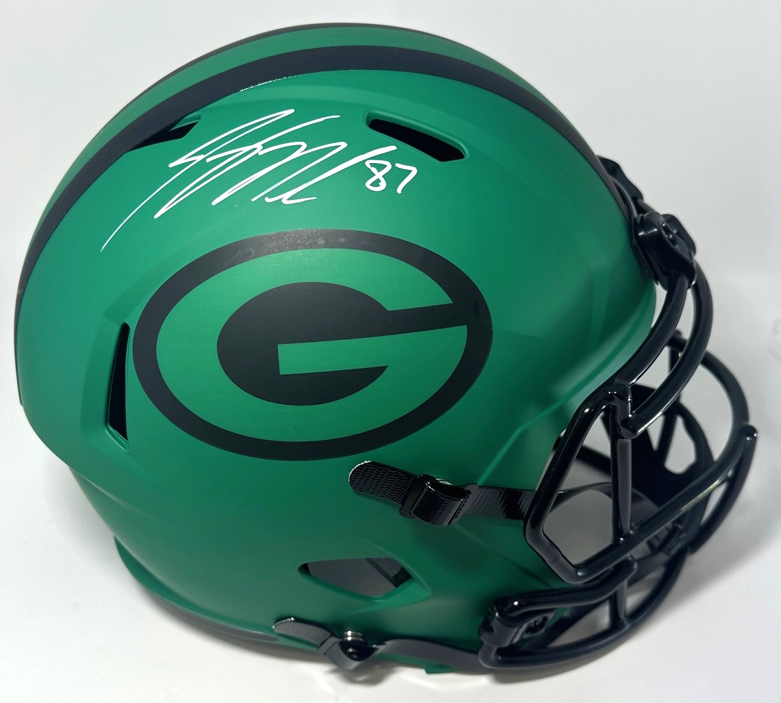JORDY NELSON SIGNED FULL SIZE 2025 RAVE REPLICA SPEED PACKERS HELMET - BAS