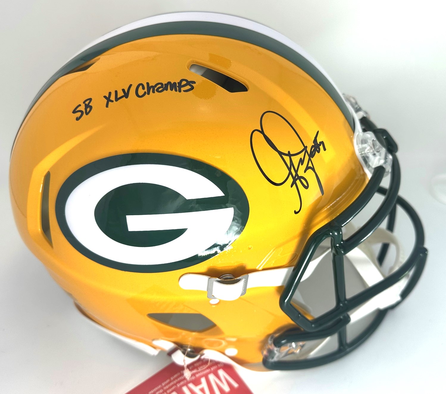 GREG JENNINGS SIGNED FULL SIZE PACKERS AUTHENTIC SPEED HELMET W/ SCRIPT - BAS